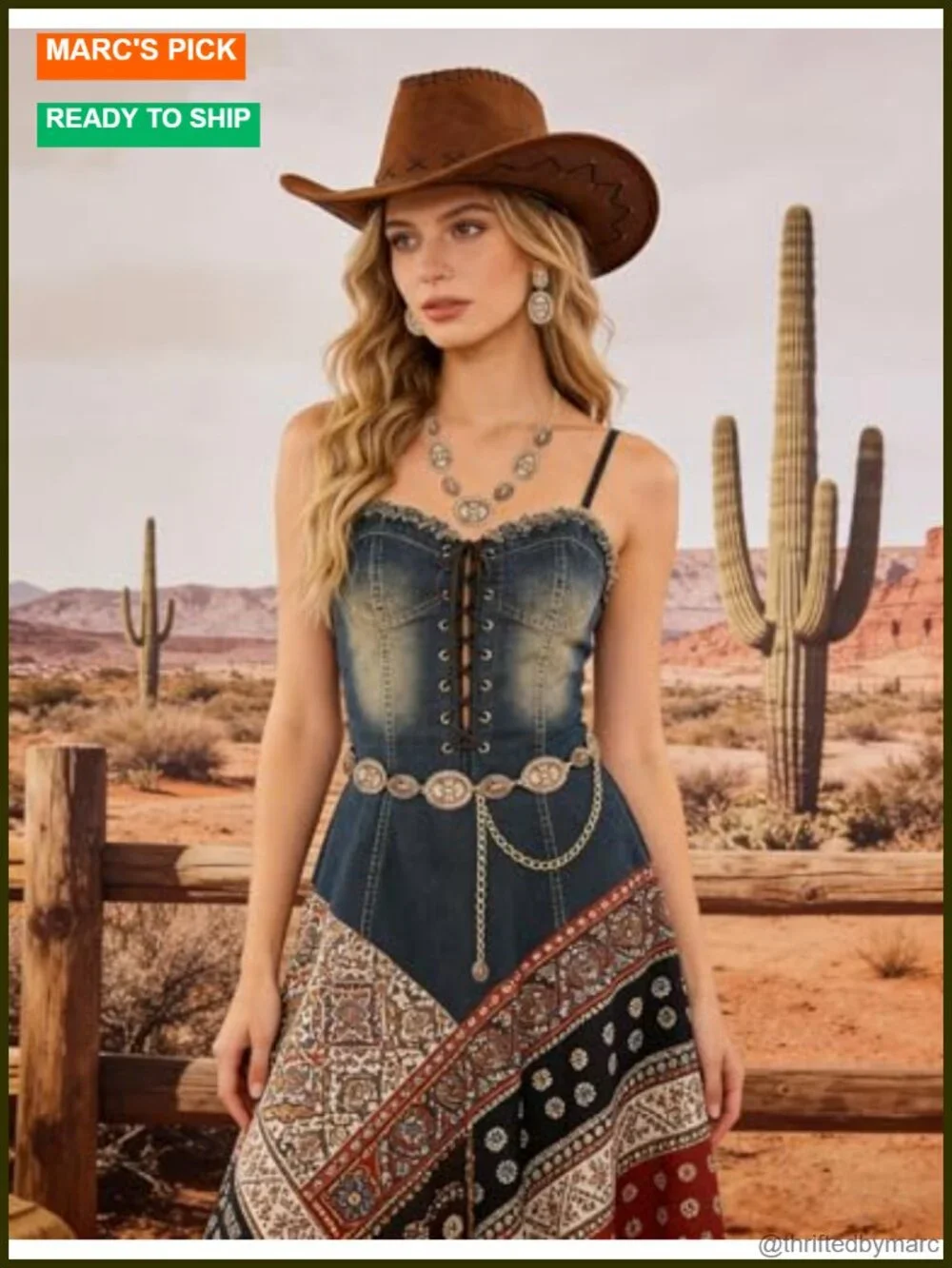 Western Metal Concho Belt for Women Cowgirl Chain Belt for Jeans Dresses